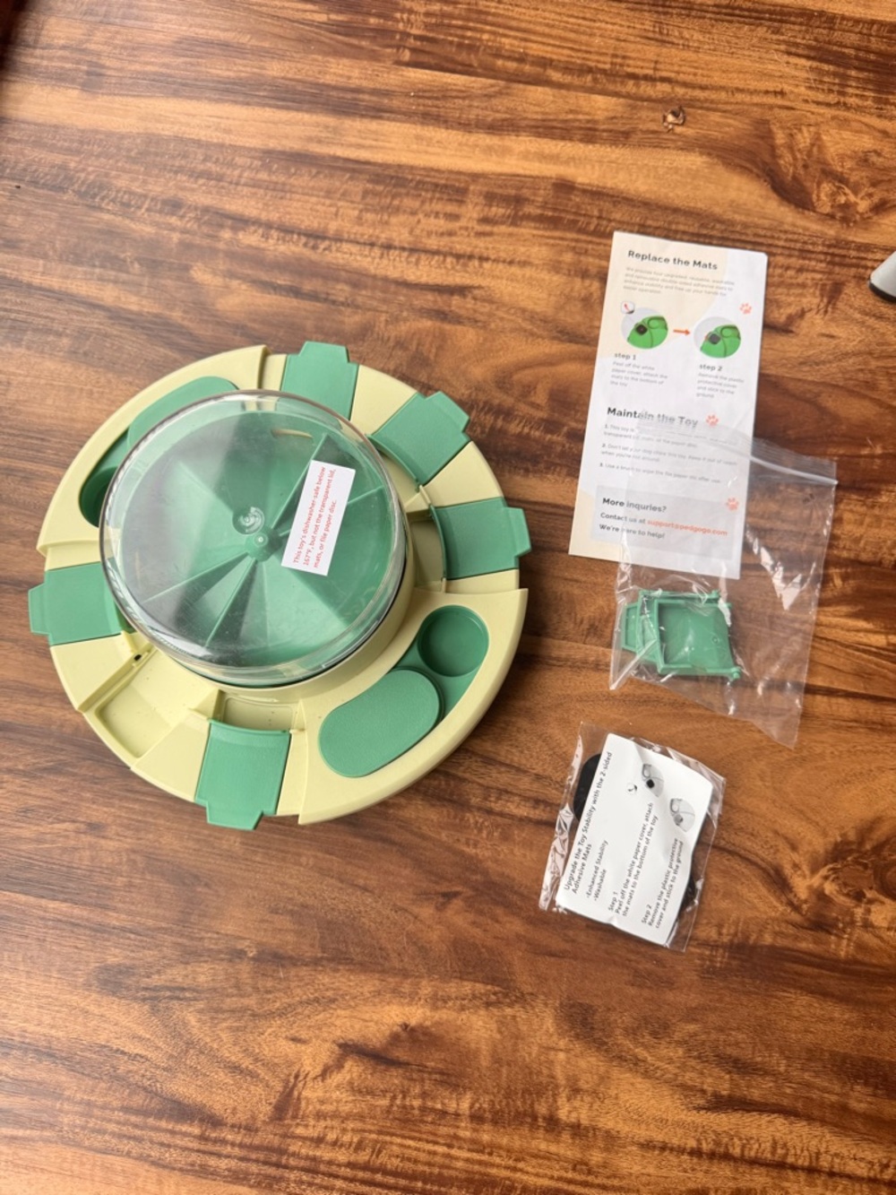 Interactive Green and Cream Pet Treat Puzzle Toy - Pedgogo
